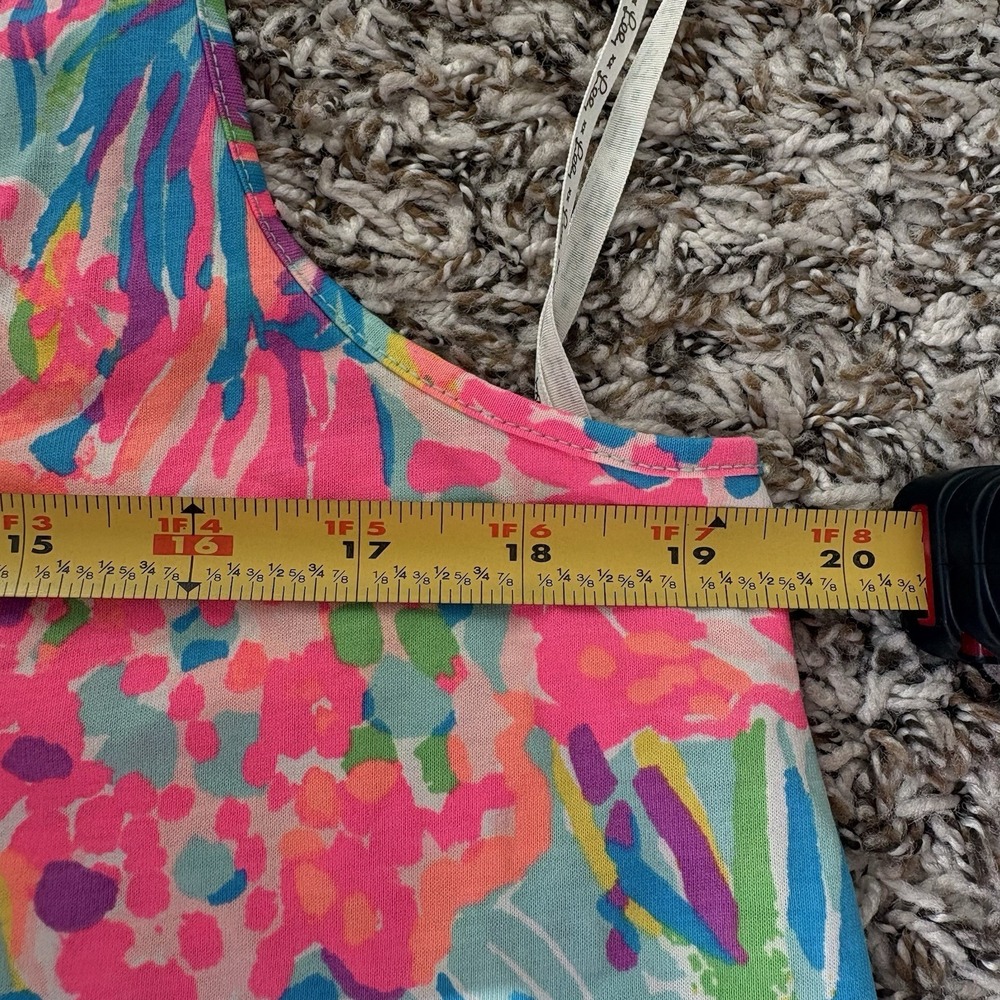 LILLY PULITZER Hampton Fan Sea Tank Dress Racerback Sleeveless Ruffle-Hem Sz L - Picture 7 of 7